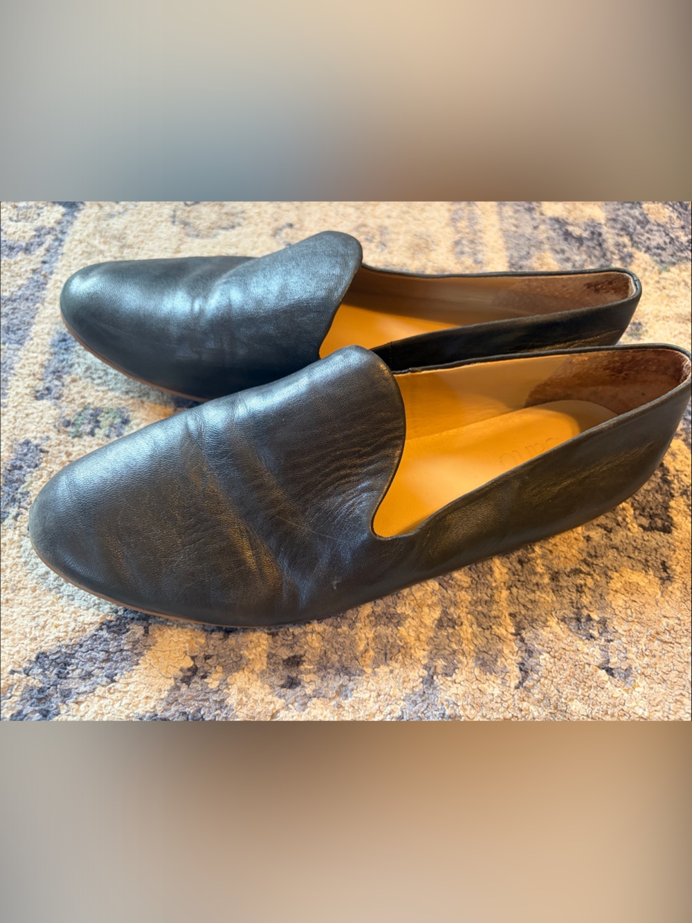 Franco Sarto Women’s Black Leather Slip-On Loafers — Smooth Leather Upper - Picture 3 of 8